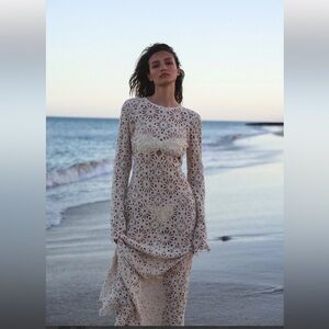 Elegant Cream Crochet Dress & Coverup